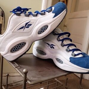 Reebok White and Blue Sneakers